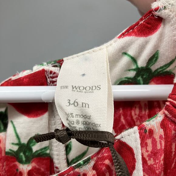 NWT KATE QUINN The Woods Puff Sleeve Princess Dress Spring Strawberry 3/6 Months - Picture 4 of 5